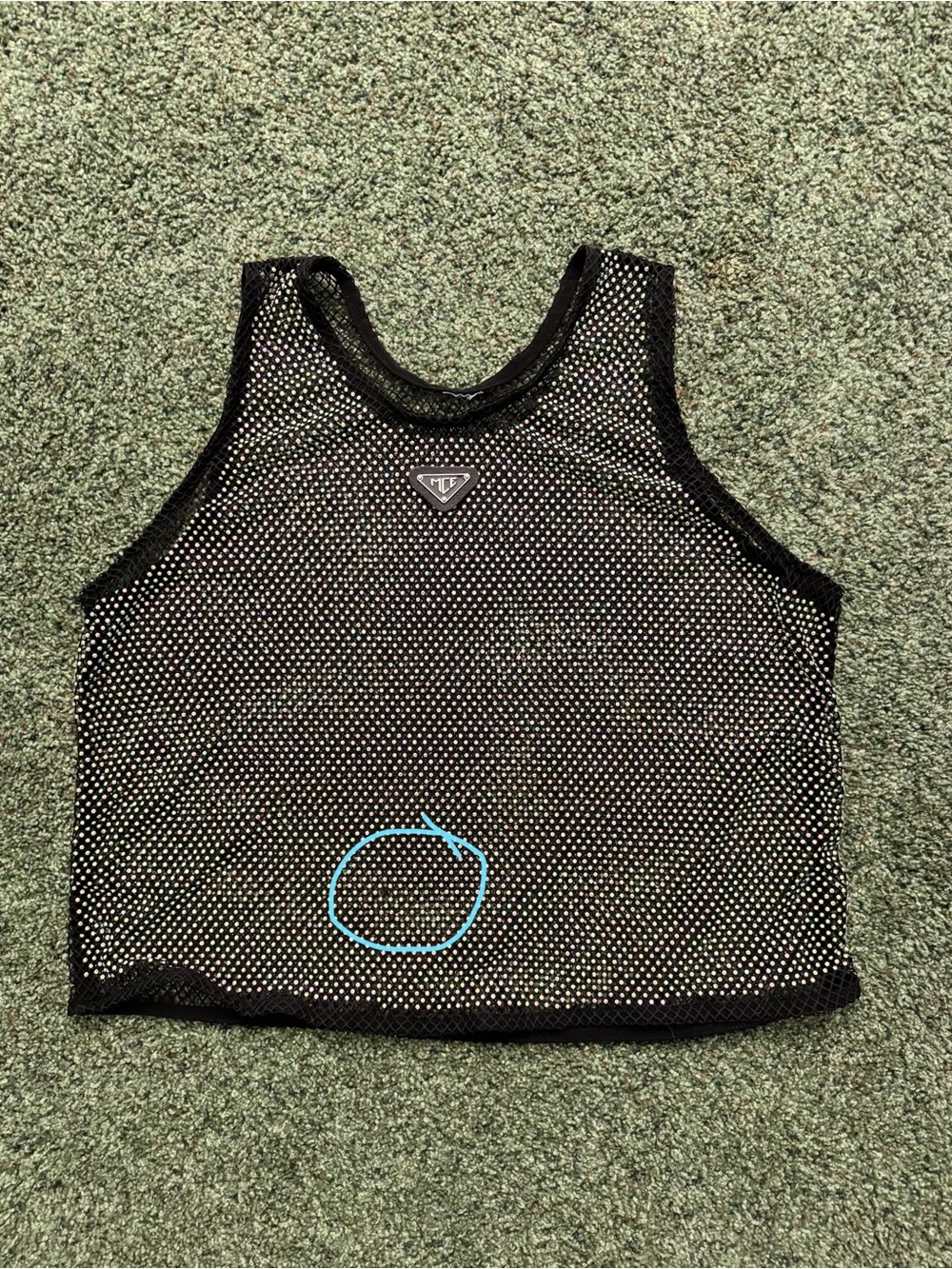 Men’s MCE Sheer Mesh Rhinestone Tank Top in Black - Size Large - Picture 6 of 7